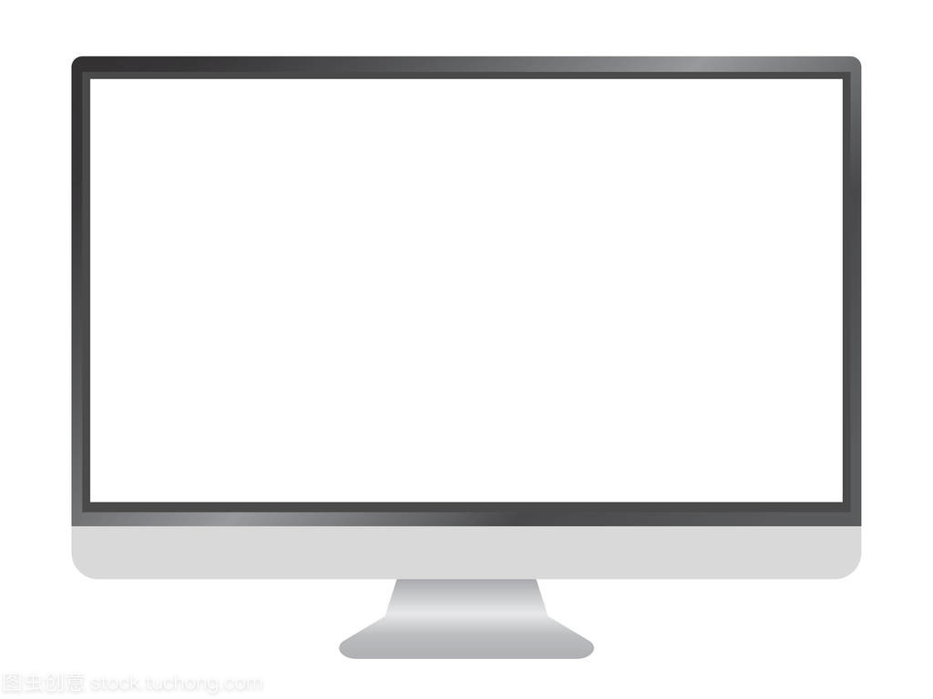 孤立矢量 銀色16:9寬屏電腦的極簡美學